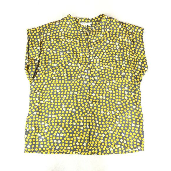 CAbi Clover Polka Dot Blouse Size Extra Small Womens Yellow Gray XS Style # 183 - Picture 1 of 8